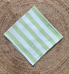 Bamboo Towel - Green With White Stripe