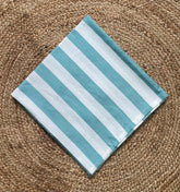 Bamboo Towel - Aqua With White Stripe