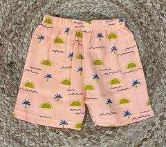Boys shorts - Baby Bunny Print Shirt Set orange color
