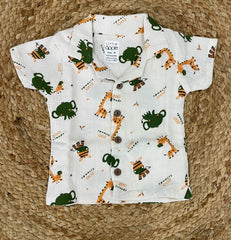 Boys shorts - Baby Bunny Print shirt Set white color print