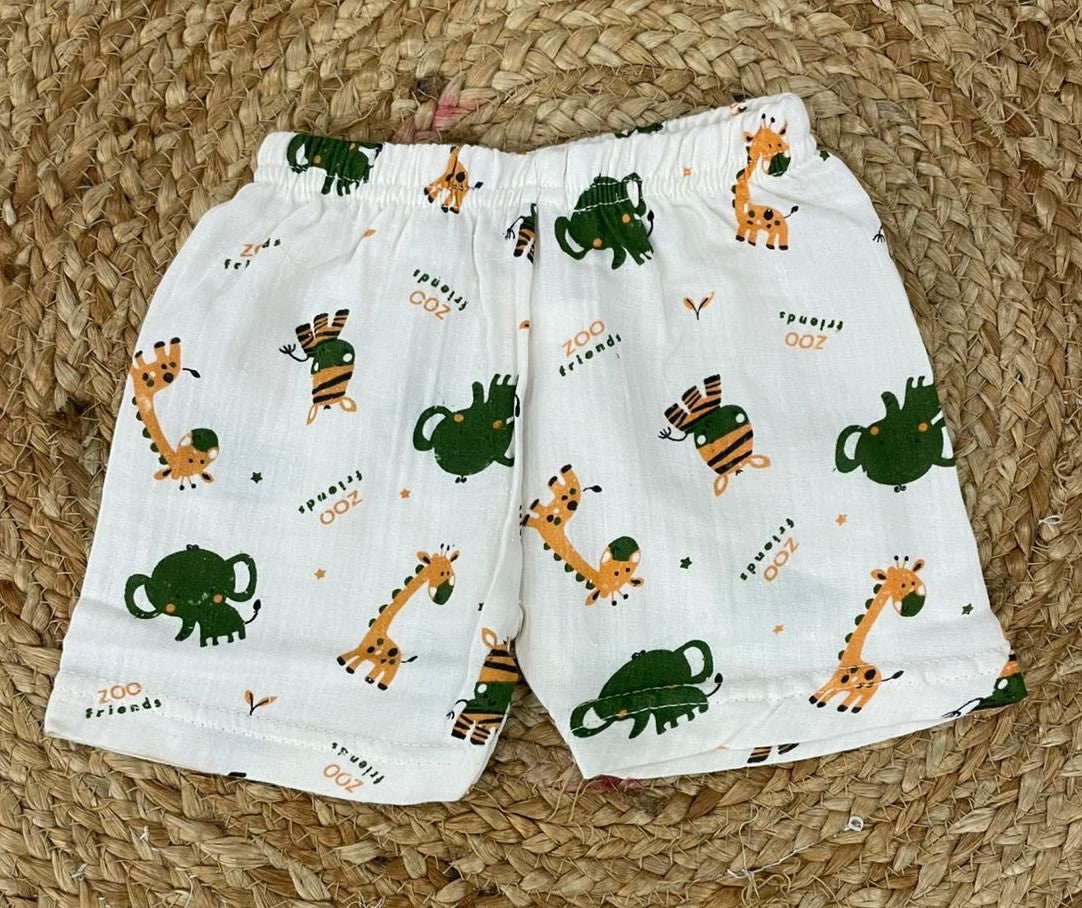 Boys shorts - Baby Bunny Print shirt Set white color print