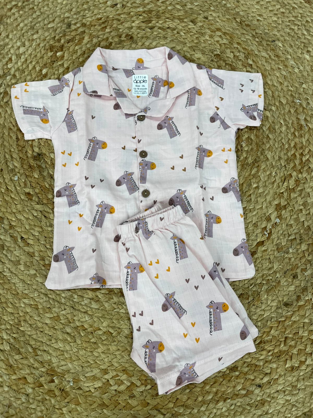 Boys shorts -Baby Bunny Print Set light pink color