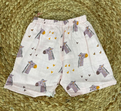 Boys shorts -Baby Bunny Print Set light pink color