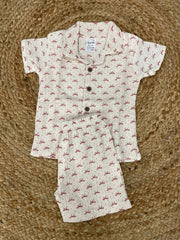 Boys shorts - Baby Bunny Print Shir Set light peach color