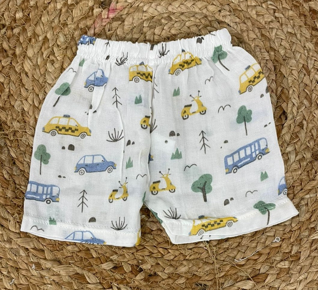 Boys shorts - Baby Bunny Print Set white base / multicolor print