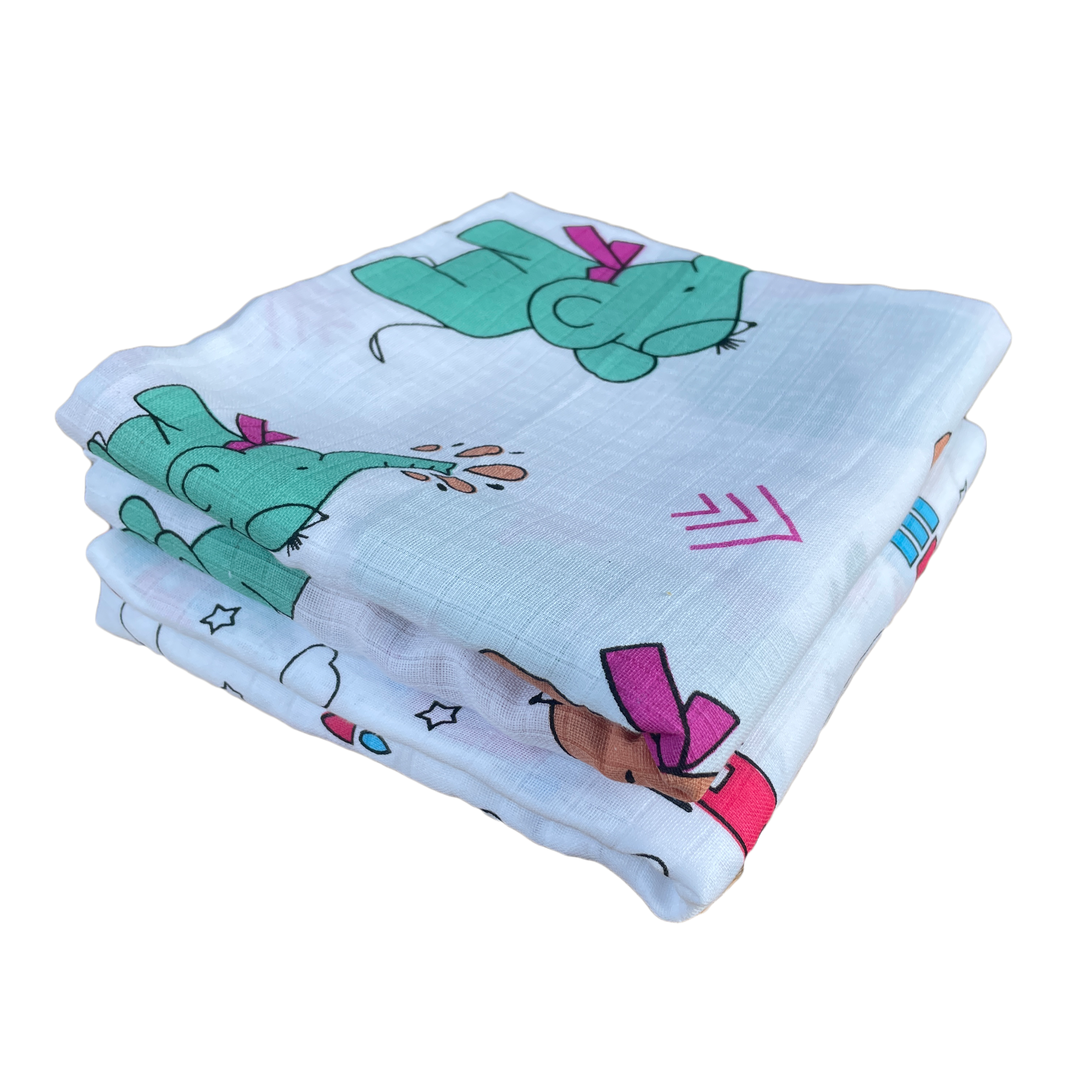 Big Muslin Towels - Elephant Rocket (Combo Pack of 2)