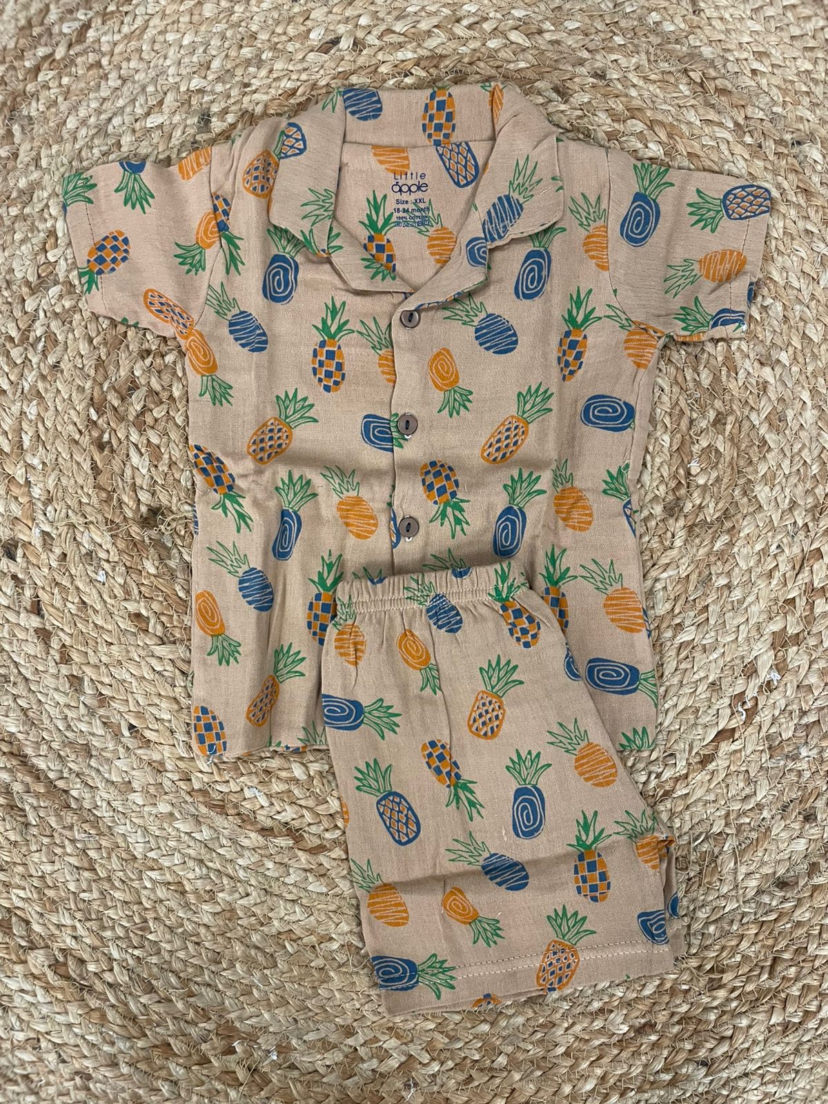 Boys shorts - Baby Bunny Print Shirt Set brown color