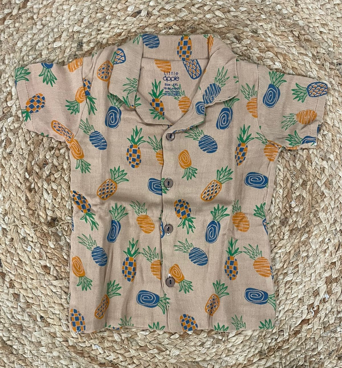 Boys shorts - Baby Bunny Print Shirt Set brown color