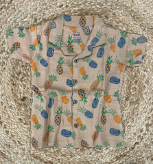 Boys shorts - Baby Bunny Print Shirt Set brown color