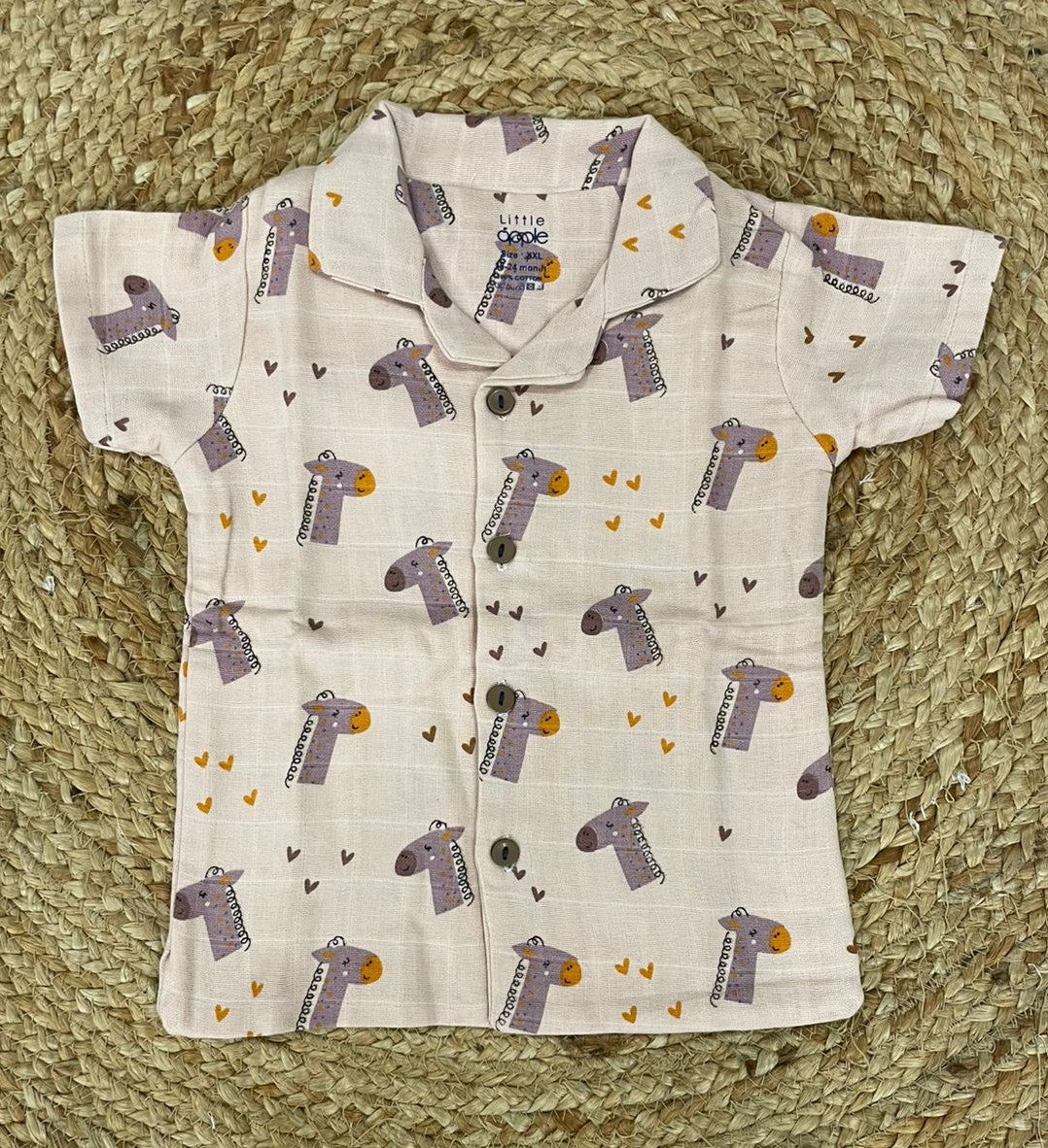 Boys shorts - Baby Bunny Print Shirt & Shorts Set light peach color