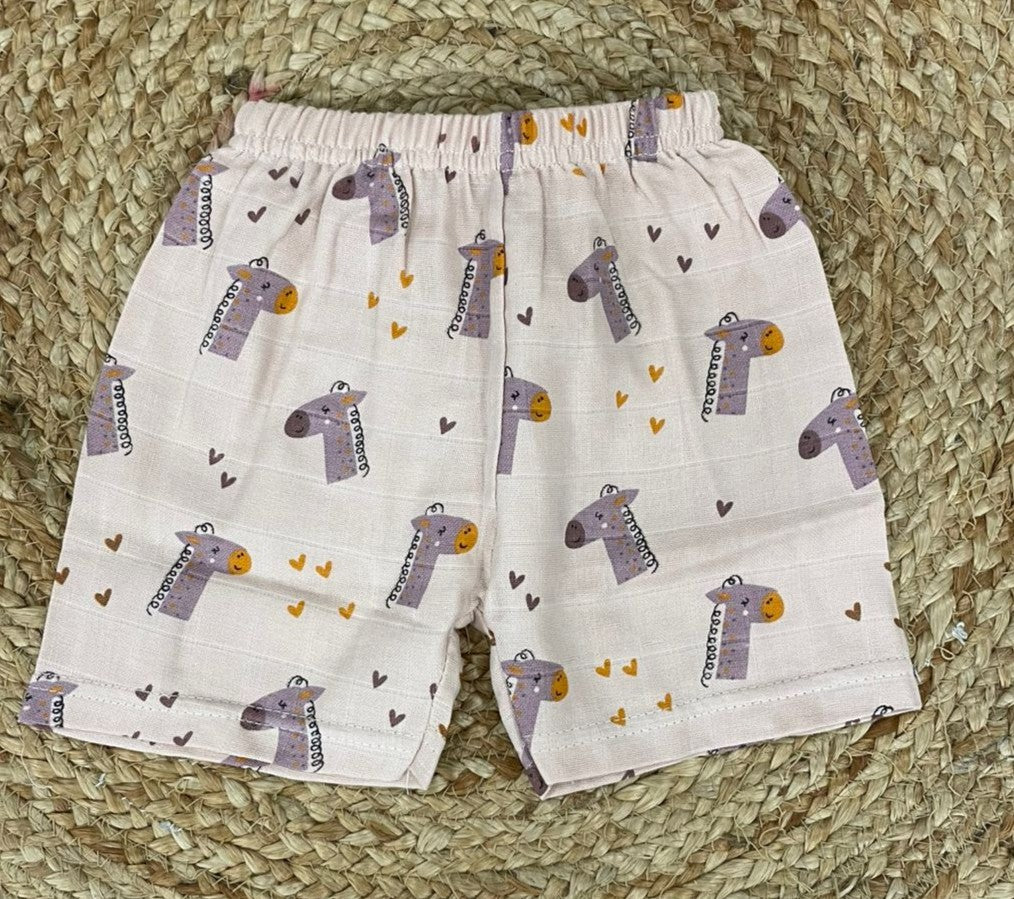 Boys shorts - Baby Bunny Print Shirt & Shorts Set light peach color