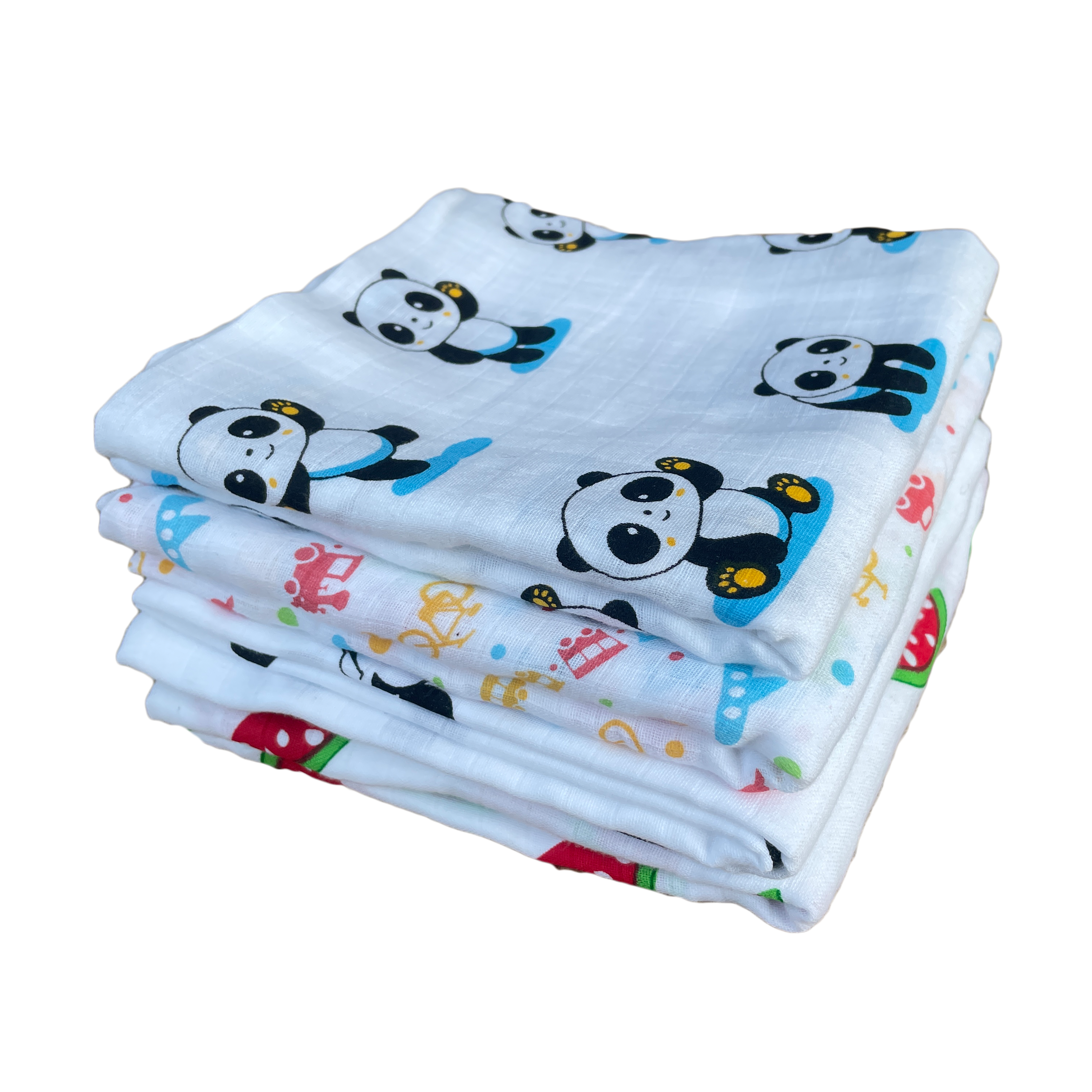 Big Muslin Towels - Panda, Dots, Mickey & Watermelon (Combo Pack 4)