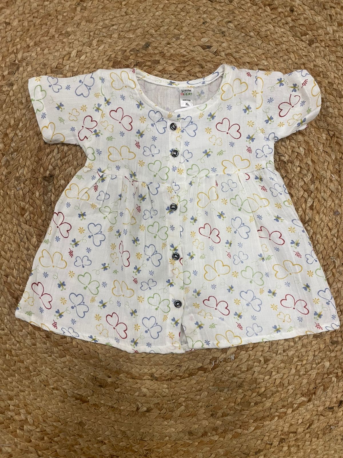 Half sleeve frock - Baby Girl Print Button