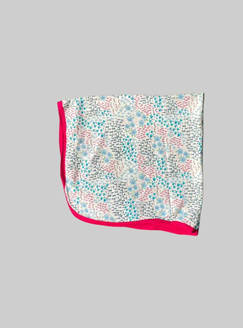 Hooded  Cap Towel - Blue and Red Flower