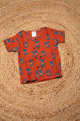 Girls shorts - Baby Bunny Print Shirt & Shorts Set Maroon color