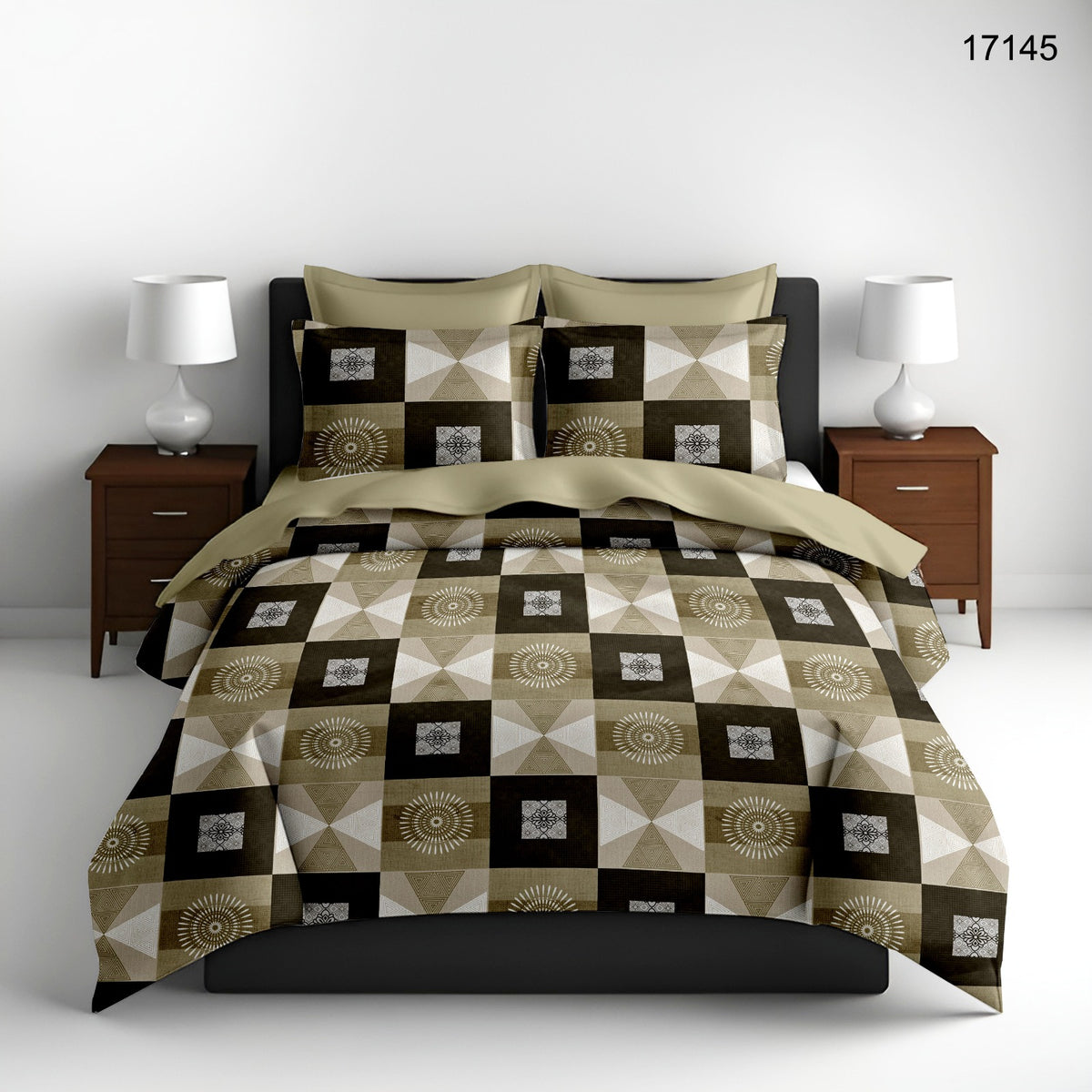 King size Full Bedspread - Grey Checked