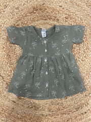 Half sleeve frock - Baby Girl Print Button