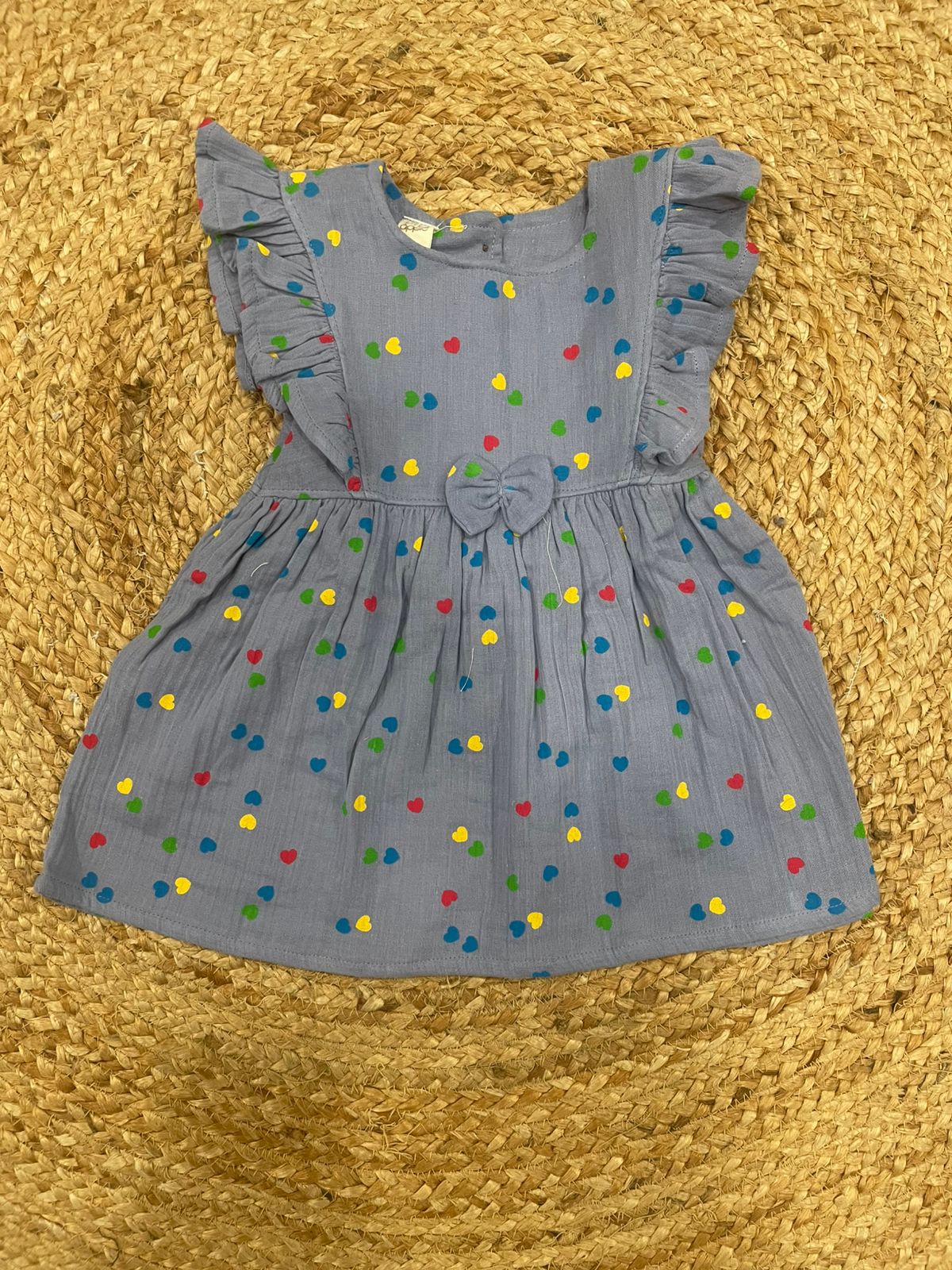 Half sleeve frock - Baby Girl Print Button