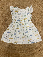 Half sleeve frock - Baby Girl Print Button