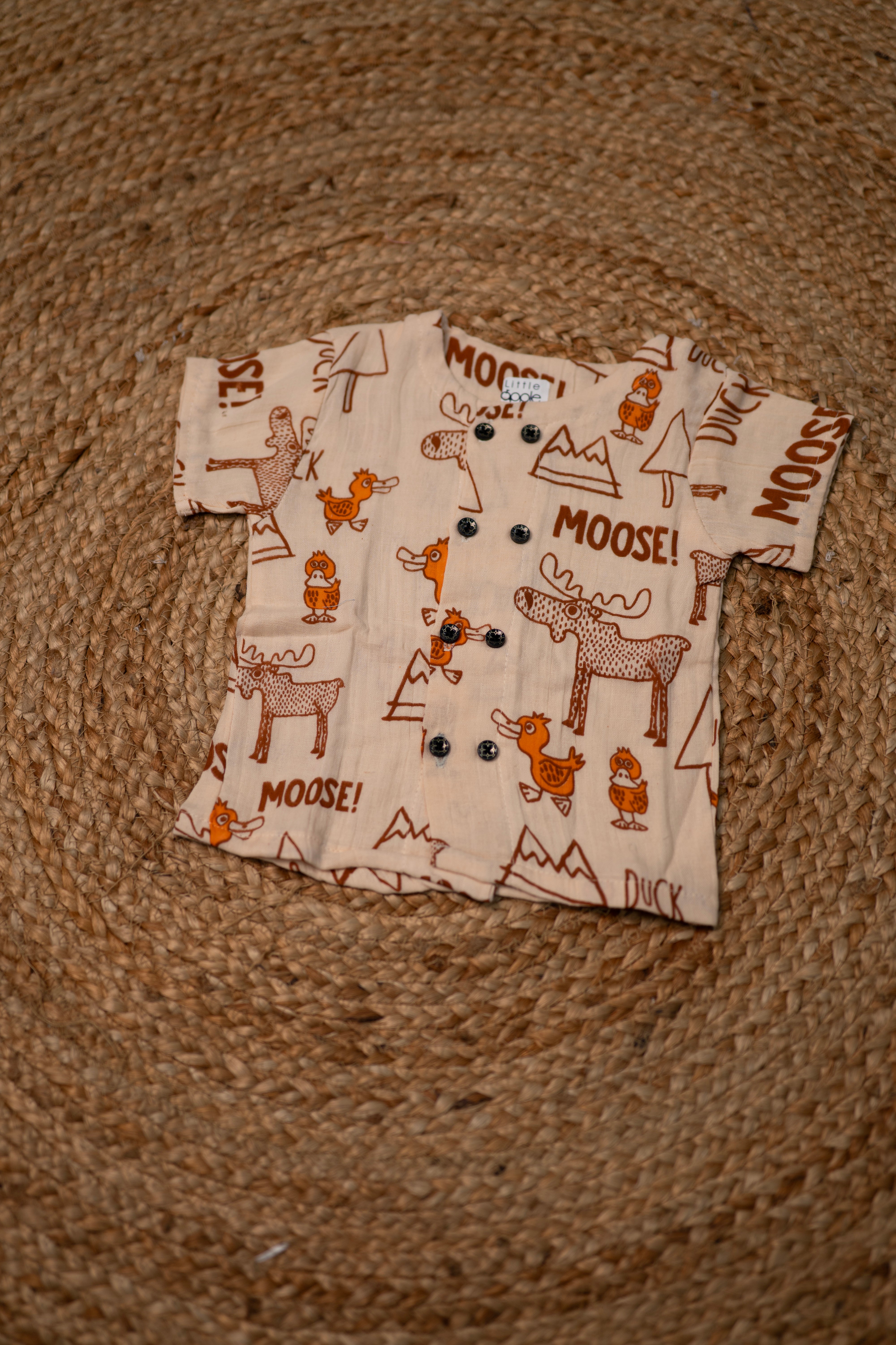 Girls shorts - Baby Bunny Print Shirt & Shorts Set Light Brown color