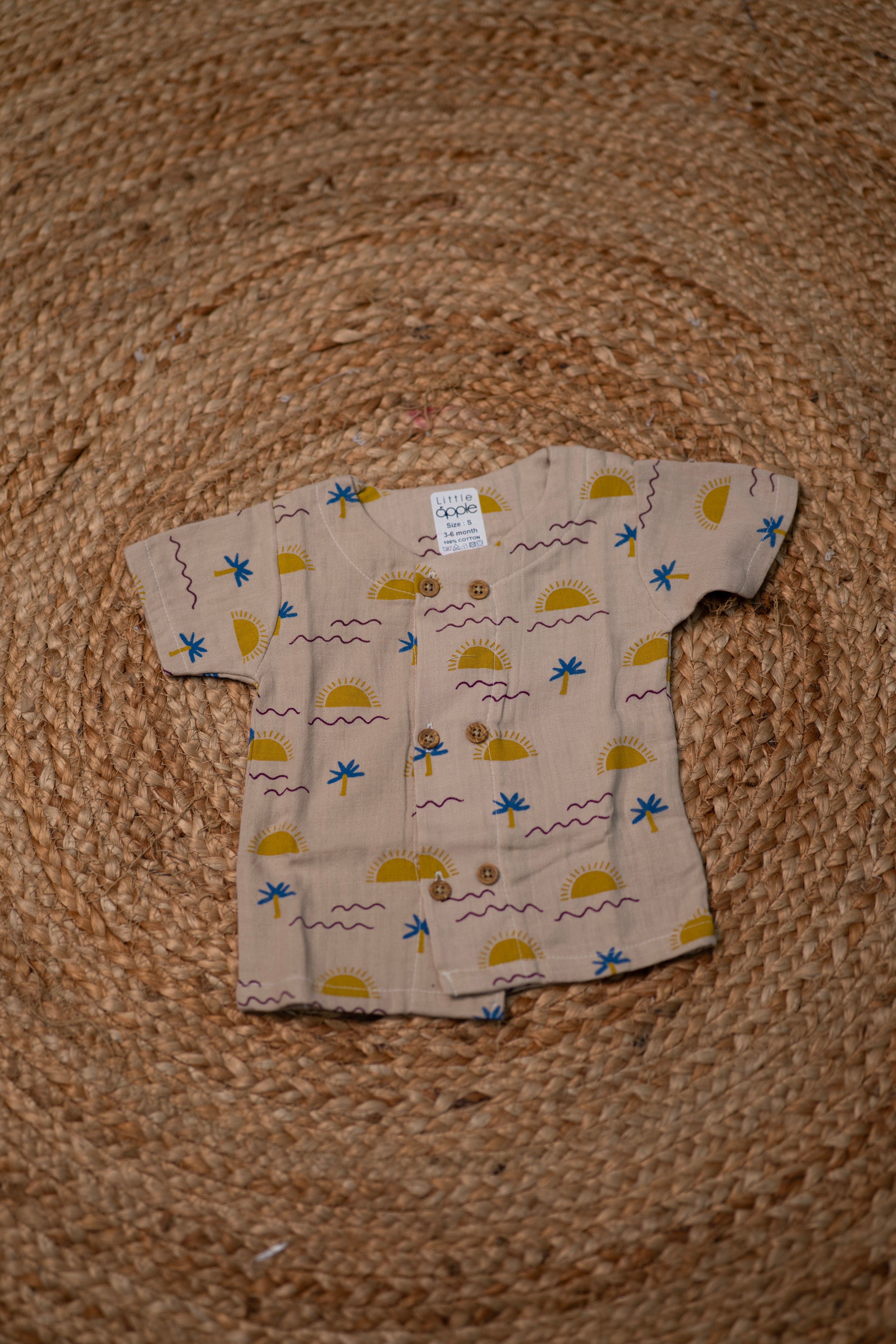 Girls shorts - Baby Bunny Print Shirt & Shorts Set light brown color