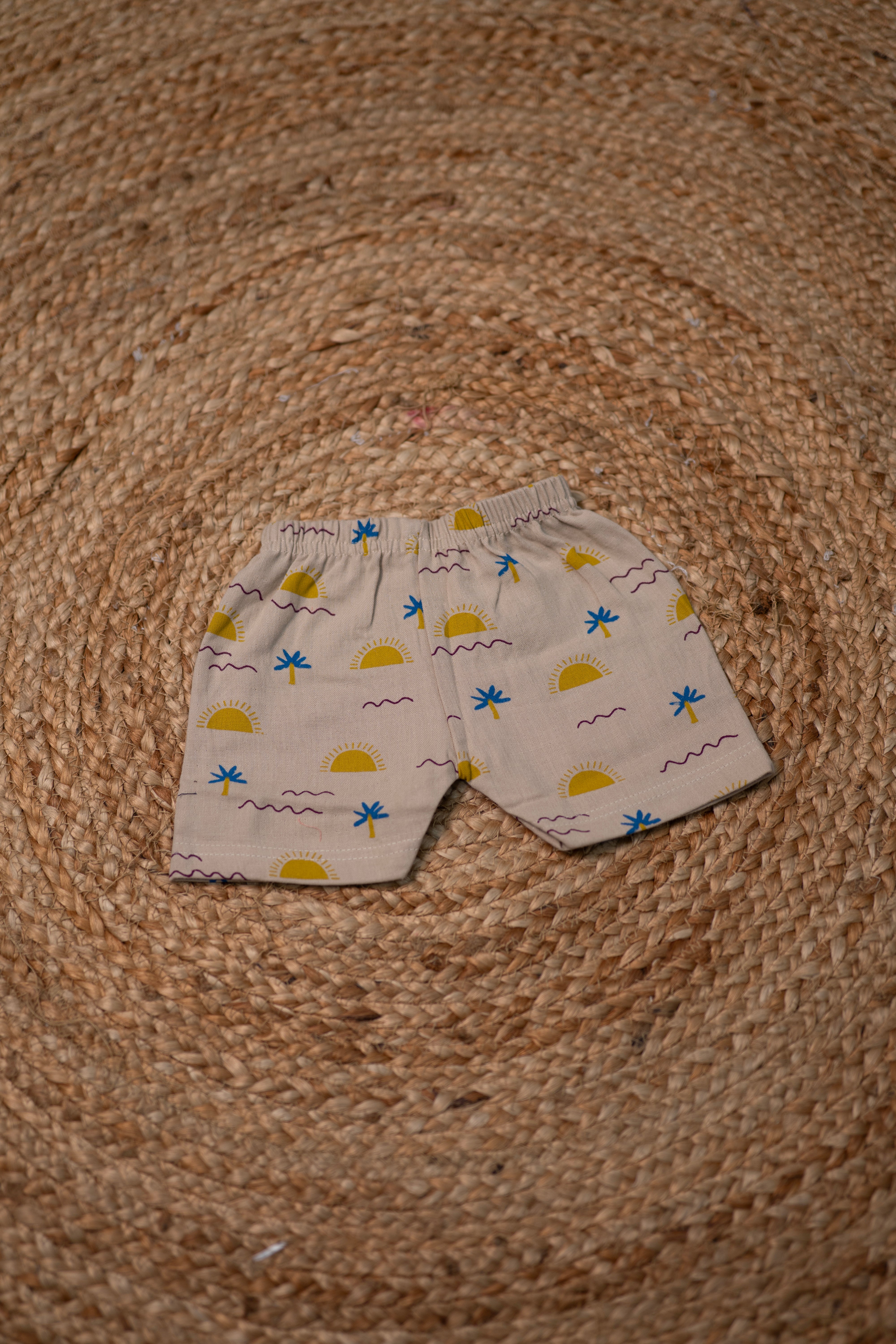 Girls shorts - Baby Bunny Print Shirt & Shorts Set light brown color