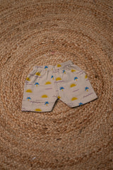 Girls shorts - Baby Bunny Print Shirt & Shorts Set light brown color