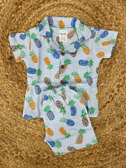 Boys shorts - Baby Bunny Print Shirt Set light blue color