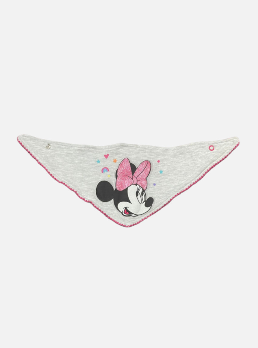 Baby Bib - Gray Minnie Star Heart