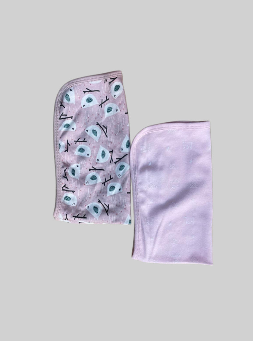 Baby Burp cloth - Pink Bird