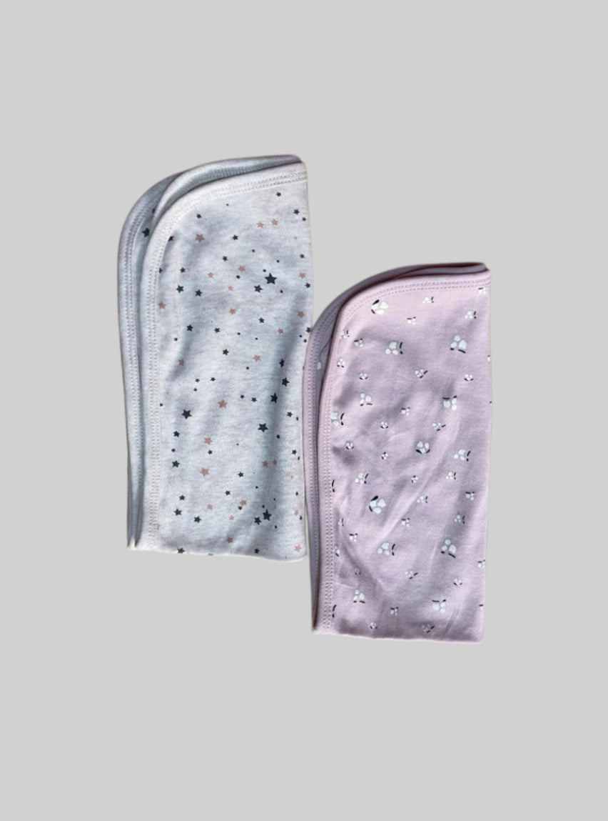 Baby Burp cloth - Sandal Pink Star