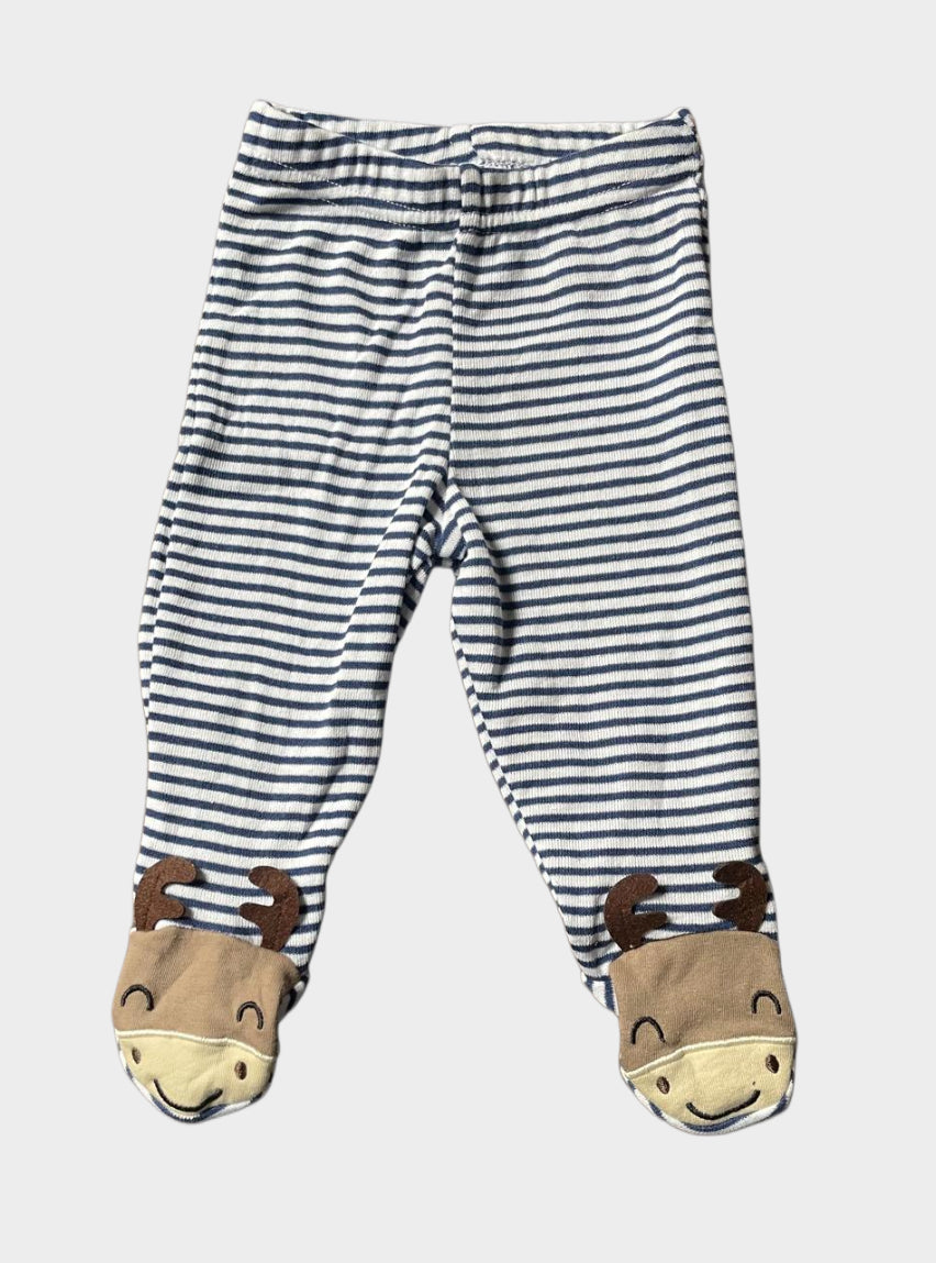 Baby Footed Pant - Blue Stripe