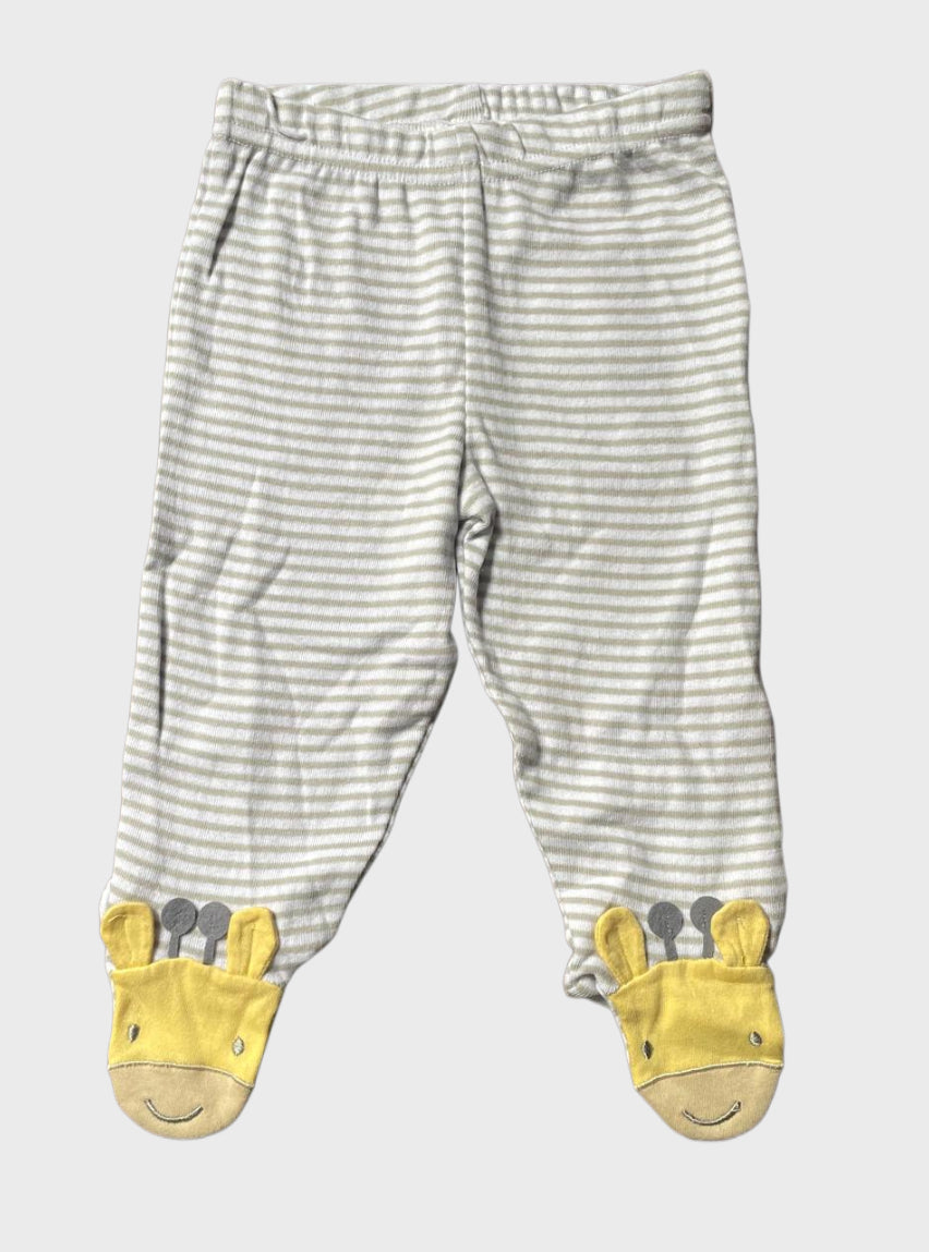 Baby Footed Pant - Grey Stripe design
