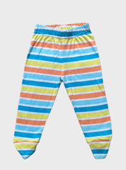 Baby Footed Pant (6 - 9 Months) - Light Multi Colours Stripe