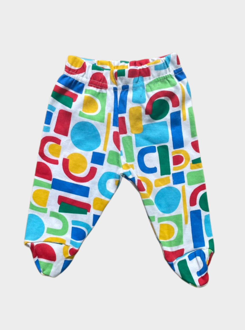 Baby Footed Pant - Multi Colours Geometric