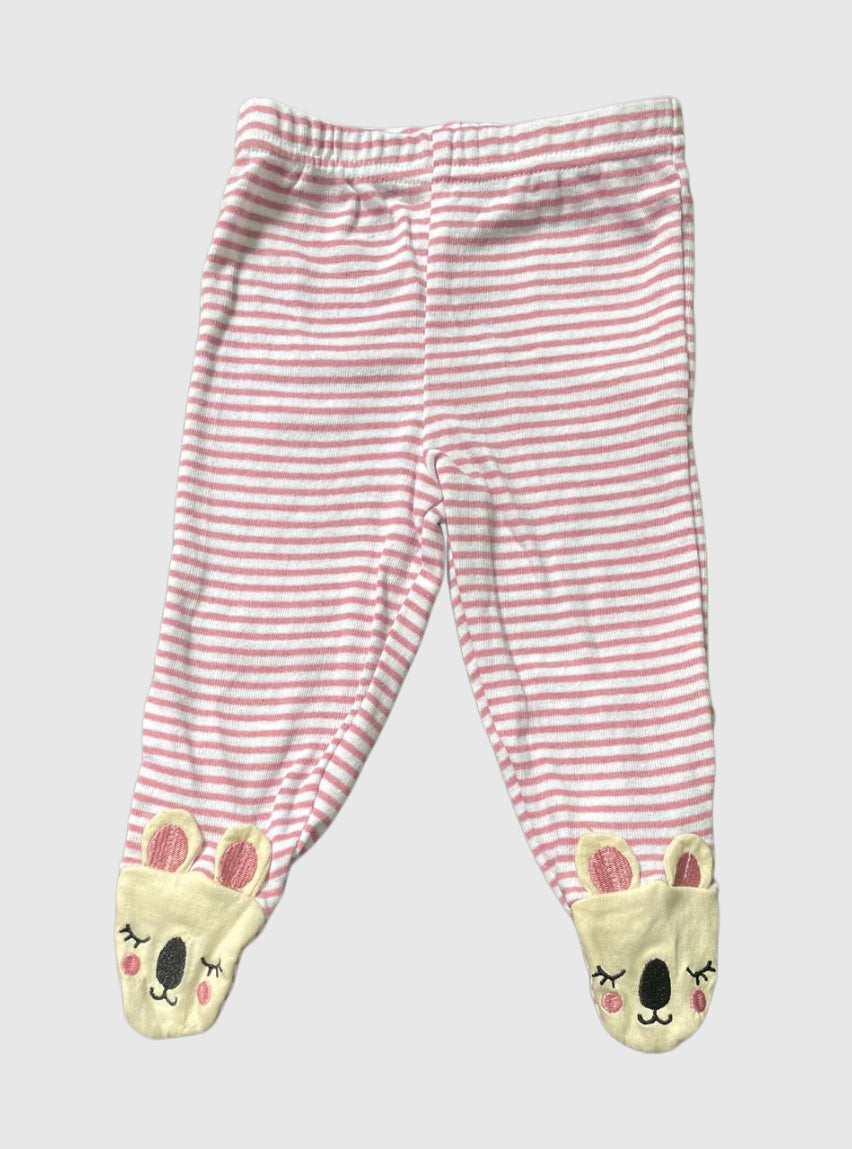 Baby Footed Pant - Pink Stripe