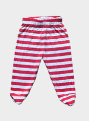 Baby Footed Pant - Red White Stripe