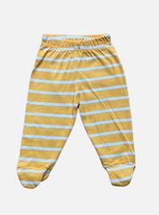 Baby Footed Pant - Yellow White Stripe
