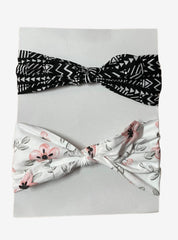 Baby Headband (Elastic) - Black With White