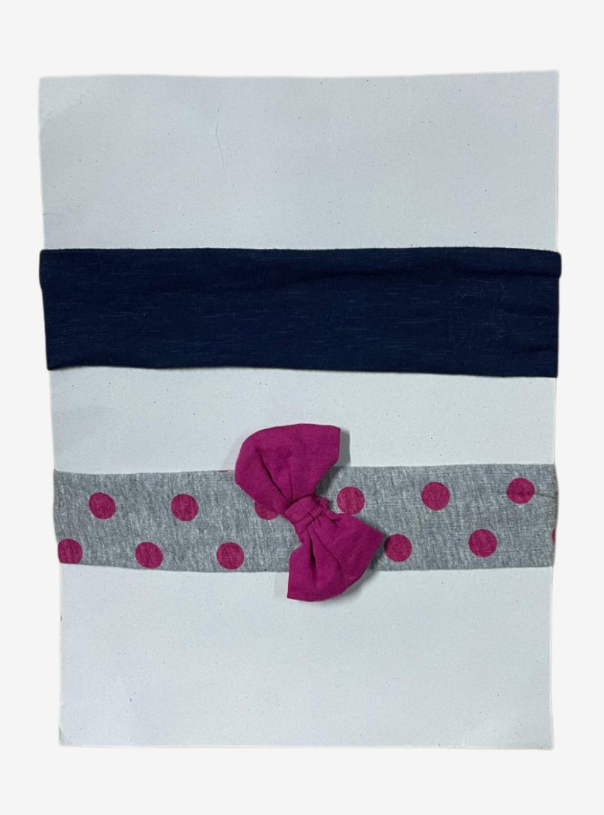 Baby Headband (Elastic) - Blue Rose Dots