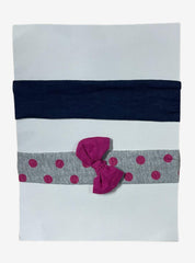 Baby Headband (Elastic) - Blue Rose Dots