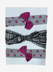 Baby Headband (Elastic) - Grey Black