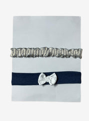 Baby Headband (Elastic) - Grey with Blue
