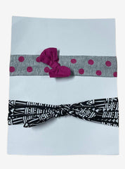 Baby Headband (Elastic) - Rose With Black