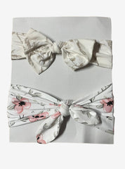 Baby Headband (Elastic) - White  Grey