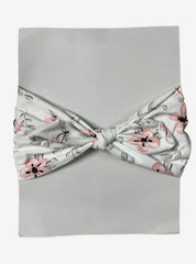 Baby Headband (Elastic) - White Pink Flower