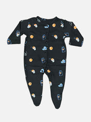 Baby Jumpsuit (6 - 9 M) - Black Basket Ball