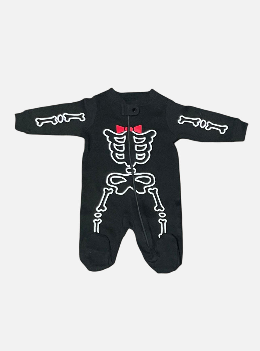 Baby Jumpsuit (6 - 9 M) - Black Skeleton