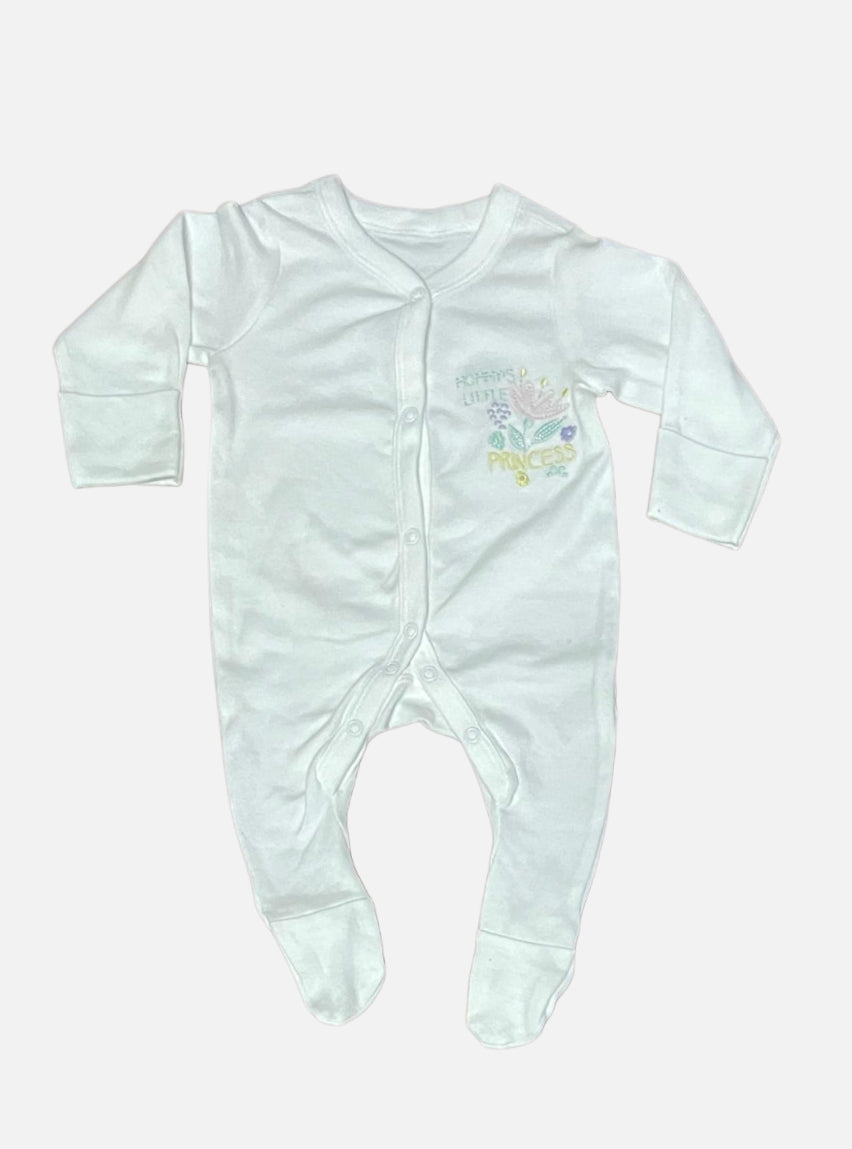 Baby Jumpsuit (6 - 9 Months) - White Little Princess