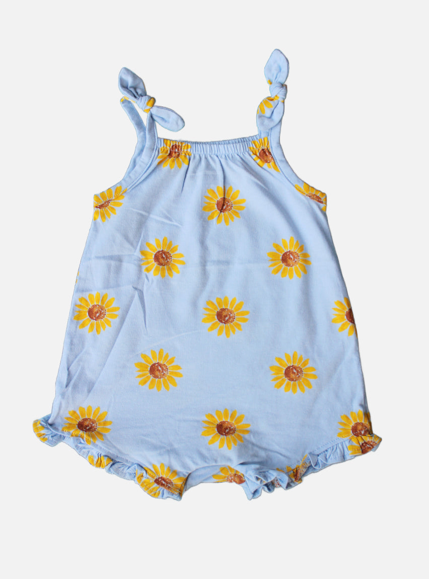 Baby Romper - Light Blue Sun Flower